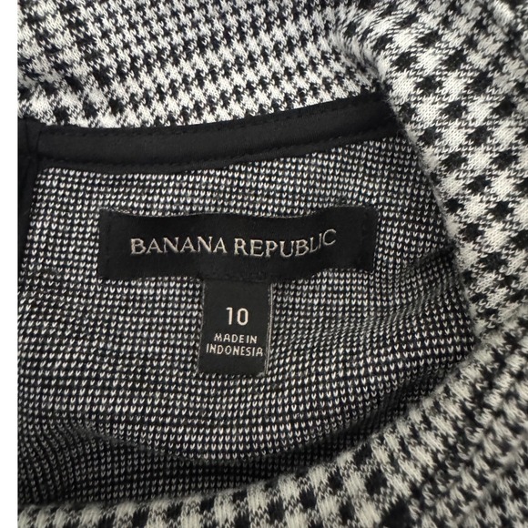 Banana Republic Glen Plaid Mock Neck Sleeveless Midi Dress Belted Black White 10 - Picture 6 of 8